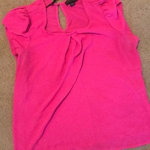 Women’s 1x hot pink sheer top